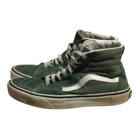 Vans Sk8 Hi Forest Green Suede Canvas High Top Skate Sneakers Men's Size 7.5/9 W - Picture 4 of 8